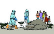 An illustration of safe burial practices Ebola illustration- safe burial (15573264517).jpg