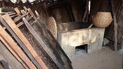 Fish drying and smoking equipment.