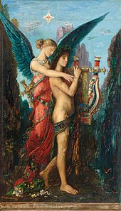 Hesiod inspired by the Muse, Gustave Moreau, 1891 Hesiod and the Muse.jpg