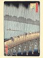 Utagawa Hiroshige: Regenschauer über der großen Brücke in Atake, 1856