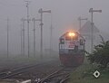 A diesel locomotive at Madiun Station, 2005