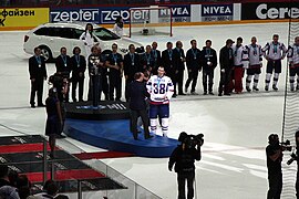Russerne feirer å ha vunnet ishockey-VM 2012.