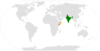 Location map for India and Somalia.