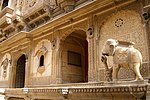 Multifoil arches on Nathmal Ki Haveli in Jaisalmer, India, an example of Rajput architecture, built in the 19th century