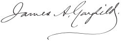 James Abram Garfield aláírása
