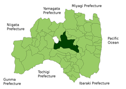 Location of Kōriyama in Fukushima Prefecture