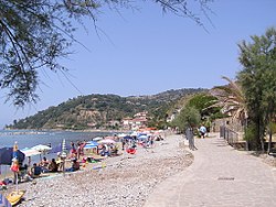 Seaside of Pioppi in summer.
