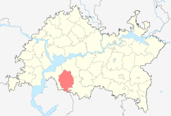 Location of Alkeyevsky District in the Republic of Tatarstan