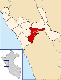 Location of Santiago de Chuco in the La Libertad Region
