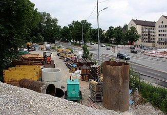 Anfang der Olympiastraße in München