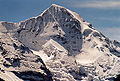 The Mönch(13'474 ft) covered in ice and glaciers and as seen from the northern face