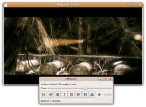 MPlayer در لینوکس در حال استفاده از واسط گرافیکی gMplayer