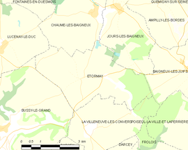 Mapa obce Étormay