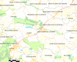 Mapa obce Saint-Aubin-du-Cormier