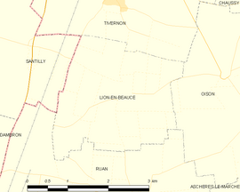 Mapa obce Lion-en-Beauce