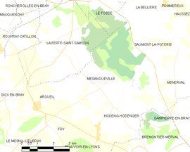Mapa obce Mésangueville