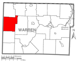 Location of Spring Creek Township in Warren County