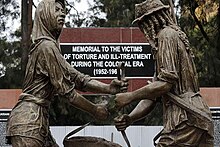 A memorial in honour of victims of torture in Kenya, including Esau Khamati Oriedo, during the British colonial era.