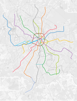 Park Kultury (Sokolnitjeskajalinjen) på en karta över Moskvas tunnelbana