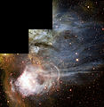 N44, una grande nebulosa la cui forma è oggetto di studio.