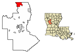 Location of Ashland in Natchitoches Parish, Louisiana.