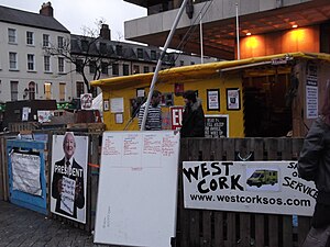 Лагерь оккупантов на Дам-стрит, Дублин, 19 декабря 2011 года. JPG