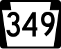 PA Route 349 marker