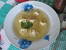 Pelmeni als Suppeneinlage