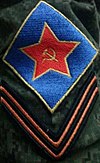 A sleeve insignia of the Prizrak Brigade's Volunteer Communist Detachment PiotrBiriukovCommunistUnit.jpg