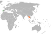 Location map for Portugal and Thailand.