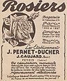 Publicité pour les établissements Pernet-Ducher, en 1930, du temps de J. Gaujard.