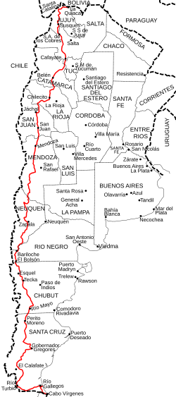 Strada nazionale 40 (Argentina) - Localizzazione