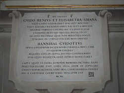 Stone slab over the tomb of Guido Reni.