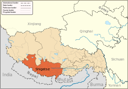 Prefettura di Shigatse – Mappa