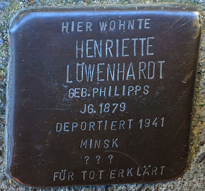 Stolperstein für Henriette Löwenhardt an der Donaustraße 59 in Bremen