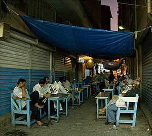 Street cafe in central Manama souq, Bahrain