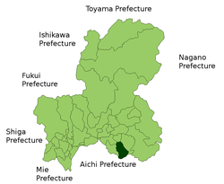 موقعیت Toki در استان گیفو