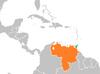 Location map for Trinidad and Tobago and Venezuela.