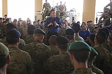 Visiting British troops in Afghanistan, October 2014 UK Prime Minister Visits Troops in Helmand 141003-M-MF313-130.jpg