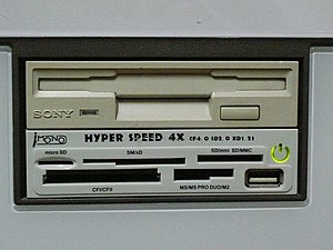 A USB card reader and a floppy drive