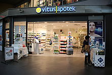 A pharmacy in Norway that is part of a shopping mall