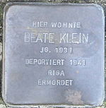 Stolperstein für Beate Klein (Konradstraße 7)