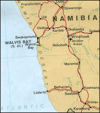 Map of Walvis Bay (Namibia)