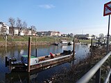 Transportschiff der WSA im Pieschener Hafen