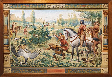 La Chasse au Moyen Age (Chasse au faucon), Paris, manufacture des Gobelins.