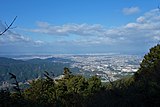 宝満山正面登山道からの大野城址と福岡市内