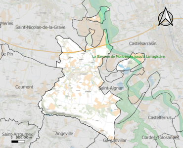 Carte des ZNIEFF de type 1 sur la commune.