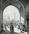 Enter a caravanserai near Jameh Mosque of Isfahan