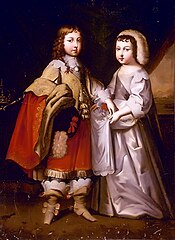 Charles und Henri Beaubrun (zugeschrieben): Ludwig XIV. und sein Bruder Philippe, ca. 1644. Hier trägt der kleine König bereits die männliche Kleidung eines Erwachsenen, sein Bruder ist noch im Kleinkindergewand.