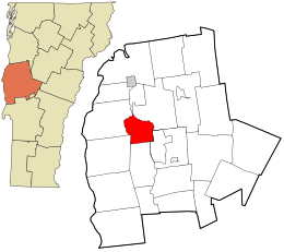 Location in Addison County and the state of Vermont.